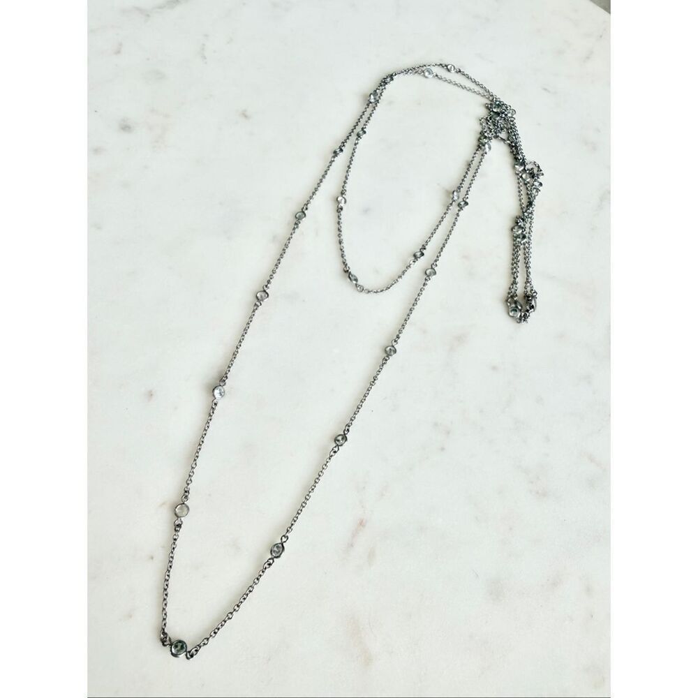 Nordstroms long cubic zirconia necklace